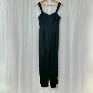 Old Navy Womens Linen Blend Fit Flare Cami Jumpsuit Medium Coastal Boho Beachy